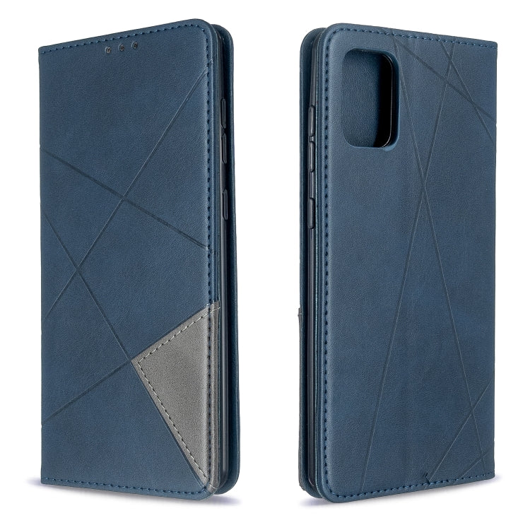 Rhombus Texture Horizontal Flip Magnetic Leather Case with Holder & Card Slots, For Galaxy S20, For Galaxy A71, For Galaxy S20+, For Galaxy S20 Ultra