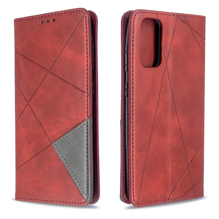 Rhombus Texture Horizontal Flip Magnetic Leather Case with Holder & Card Slots, For Galaxy S20, For Galaxy A71, For Galaxy S20+, For Galaxy S20 Ultra