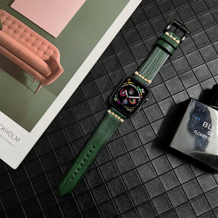 Genuine Leather Watchband For Apple Watch Series, 7 41mm / 6&SE&5&4 40mm / 3&2&1 38mm, 7 45mm / 6&SE&5&4 44mm / 3&2&1 42mm