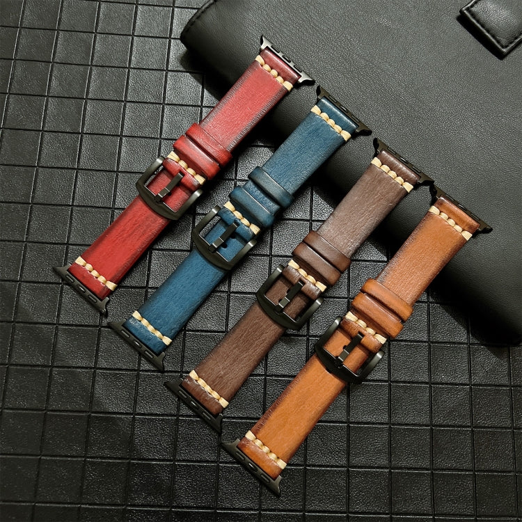 Genuine Leather Watchband For Apple Watch Series, 7 41mm / 6&SE&5&4 40mm / 3&2&1 38mm, 7 45mm / 6&SE&5&4 44mm / 3&2&1 42mm