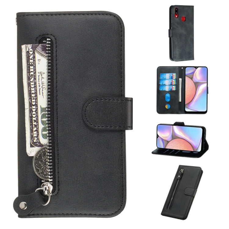 Fashion Calf Texture Zipper Horizontal Flip PU Leather Case, with Holder & Card Slots & Wallet, For Xiaomi Redmi Note 8, For Xiaomi Redmi Note 8 Pro, For Galaxy A10s, For Galaxy A20s