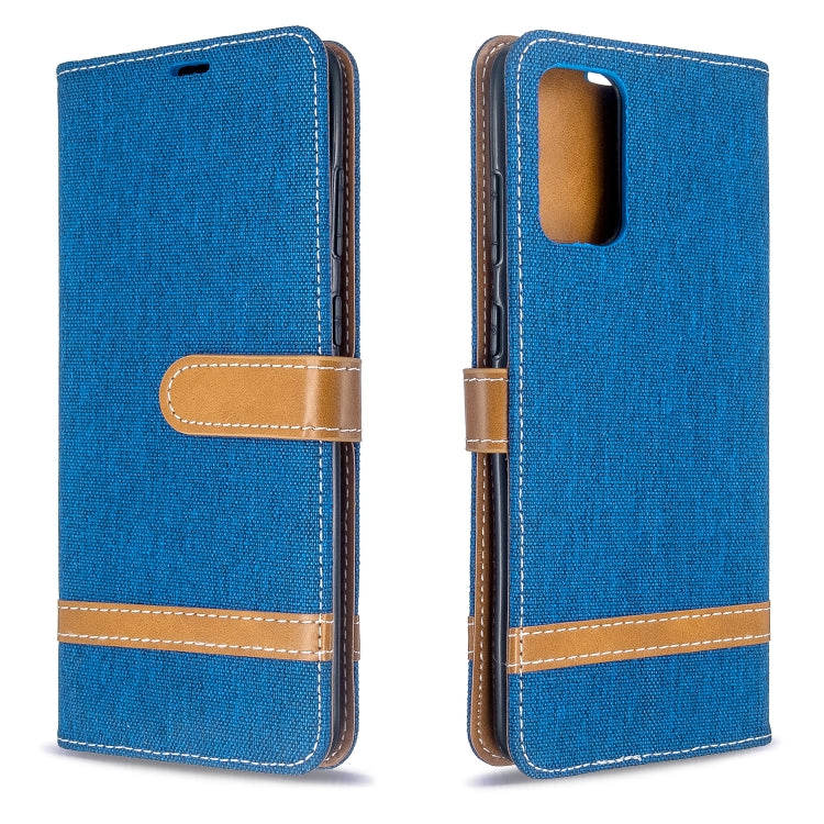 Color Matching Denim Texture Horizontal Flip PU Leather Case with Holder & Card Slots & Wallet & Lanyard, For Galaxy S20+