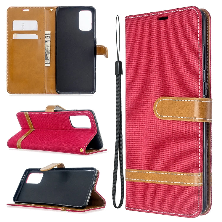 Color Matching Denim Texture Horizontal Flip PU Leather Case with Holder & Card Slots & Wallet & Lanyard, For Galaxy S20+