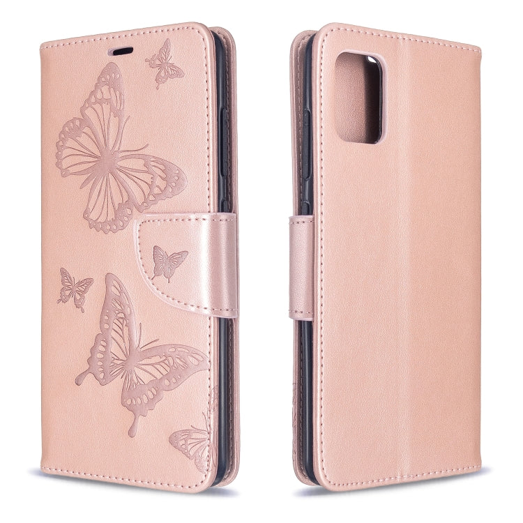 Embossing Two Butterflies Pattern Horizontal Flip PU Leather Case with Holder & Card Slot & Wallet & Lanyard, For Galaxy S20, For Galaxy S20+, For Galaxy A51, For Galaxy A71