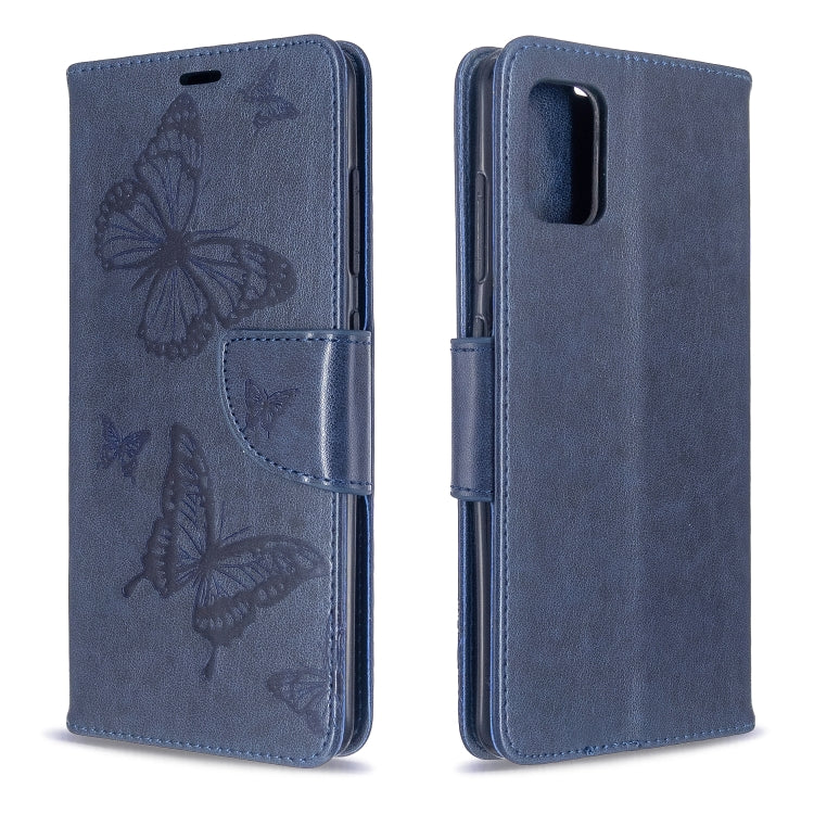 Embossing Two Butterflies Pattern Horizontal Flip PU Leather Case with Holder & Card Slot & Wallet & Lanyard, For Galaxy S20, For Galaxy S20+, For Galaxy A51, For Galaxy A71