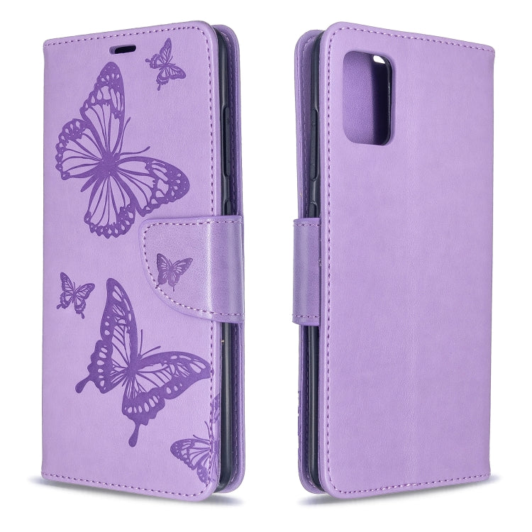 Embossing Two Butterflies Pattern Horizontal Flip PU Leather Case with Holder & Card Slot & Wallet & Lanyard, For Galaxy S20, For Galaxy S20+, For Galaxy A51, For Galaxy A71