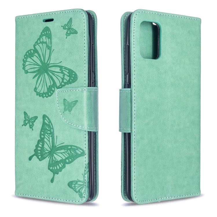 Embossing Two Butterflies Pattern Horizontal Flip PU Leather Case with Holder & Card Slot & Wallet & Lanyard, For Galaxy S20, For Galaxy S20+, For Galaxy A51, For Galaxy A71