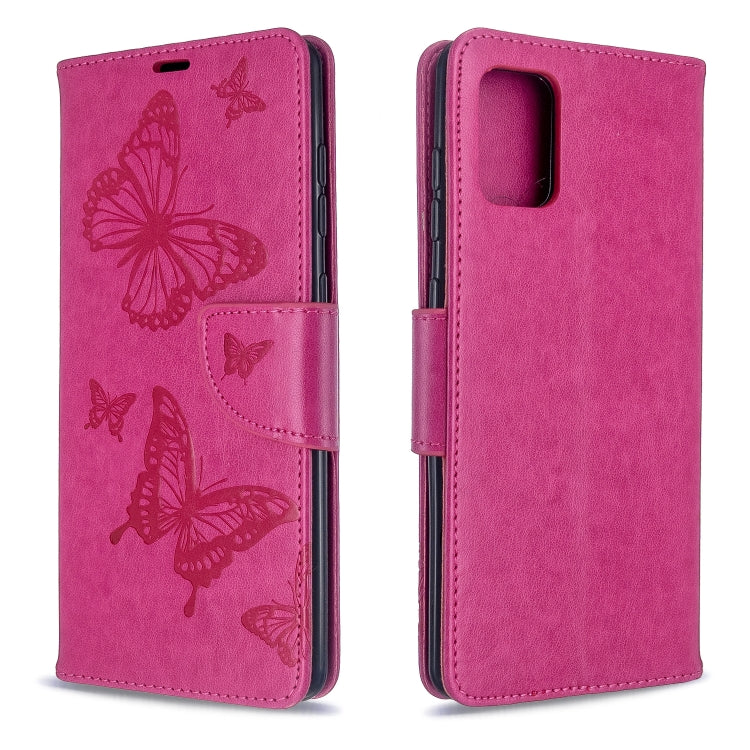 Embossing Two Butterflies Pattern Horizontal Flip PU Leather Case with Holder & Card Slot & Wallet & Lanyard, For Galaxy S20, For Galaxy S20+, For Galaxy A51, For Galaxy A71