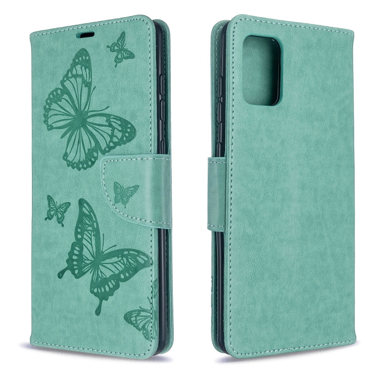 Embossing Two Butterflies Pattern Horizontal Flip PU Leather Case with Holder & Card Slot & Wallet & Lanyard, For Galaxy S20, For Galaxy S20+, For Galaxy A51, For Galaxy A71
