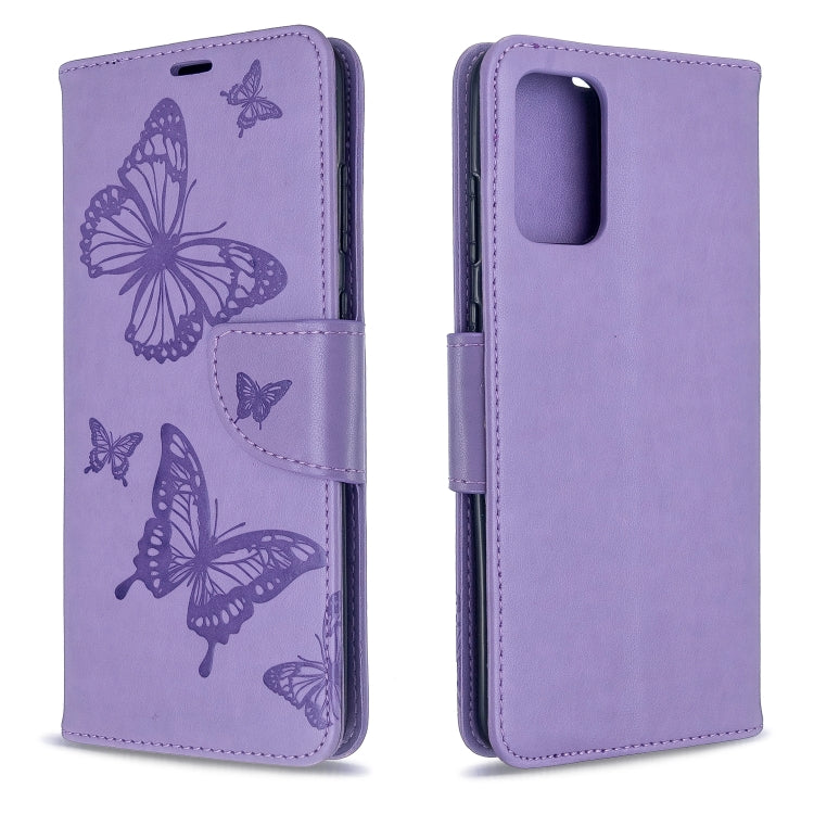 Embossing Two Butterflies Pattern Horizontal Flip PU Leather Case with Holder & Card Slot & Wallet & Lanyard, For Galaxy S20, For Galaxy S20+, For Galaxy A51, For Galaxy A71