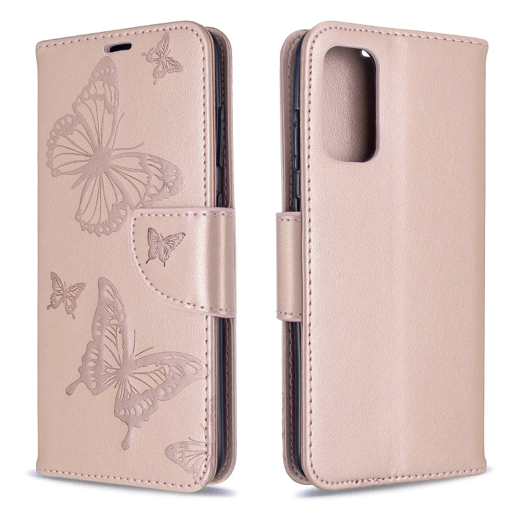 Embossing Two Butterflies Pattern Horizontal Flip PU Leather Case with Holder & Card Slot & Wallet & Lanyard, For Galaxy S20, For Galaxy S20+, For Galaxy A51, For Galaxy A71