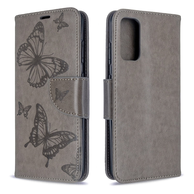 Embossing Two Butterflies Pattern Horizontal Flip PU Leather Case with Holder & Card Slot & Wallet & Lanyard, For Galaxy S20, For Galaxy S20+, For Galaxy A51, For Galaxy A71