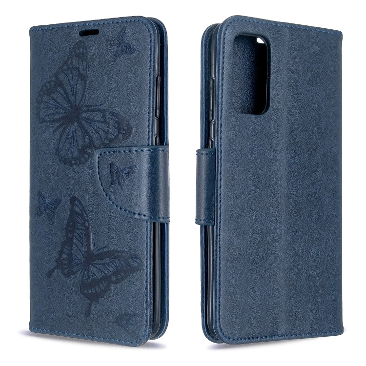 Embossing Two Butterflies Pattern Horizontal Flip PU Leather Case with Holder & Card Slot & Wallet & Lanyard, For Galaxy S20, For Galaxy S20+, For Galaxy A51, For Galaxy A71