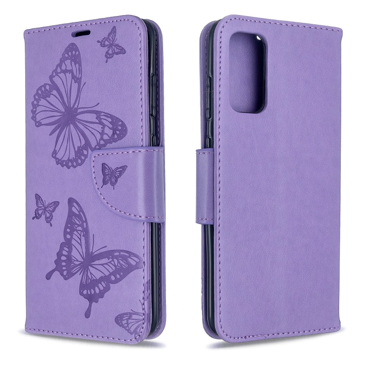 Embossing Two Butterflies Pattern Horizontal Flip PU Leather Case with Holder & Card Slot & Wallet & Lanyard, For Galaxy S20, For Galaxy S20+, For Galaxy A51, For Galaxy A71