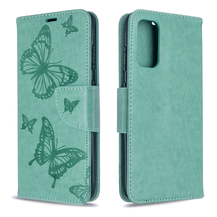 Embossing Two Butterflies Pattern Horizontal Flip PU Leather Case with Holder & Card Slot & Wallet & Lanyard, For Galaxy S20, For Galaxy S20+, For Galaxy A51, For Galaxy A71