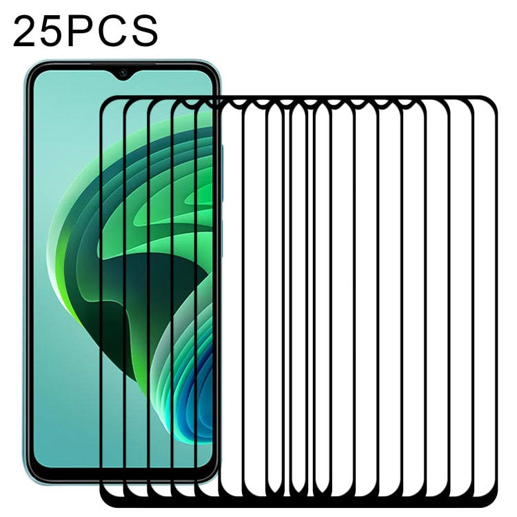 25 PCS Full Glue Cover Screen Protector Tempered Glass Film