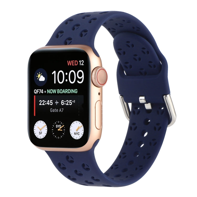 Hollow Out Silicone Watchband For Apple Watch Series, 7 41mm / 6&SE&5&4 40mm / 3&2&1 38mm