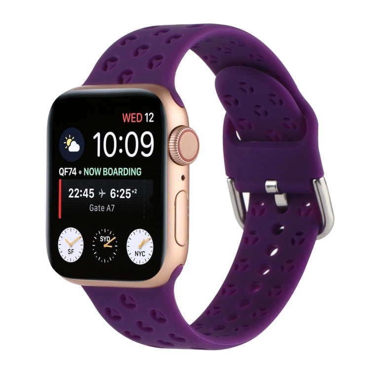 Hollow Out Silicone Watchband For Apple Watch Series, 7 41mm / 6&SE&5&4 40mm / 3&2&1 38mm