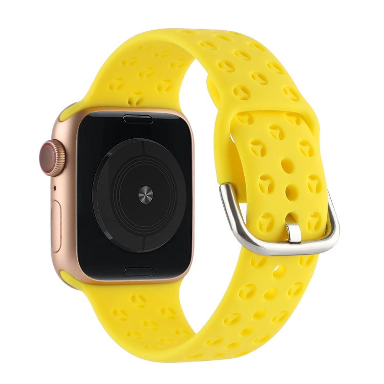 Hollow Out Silicone Watchband For Apple Watch Series, 7 45mm / 6&SE&5&4 44mm / 3&2&1 42mm