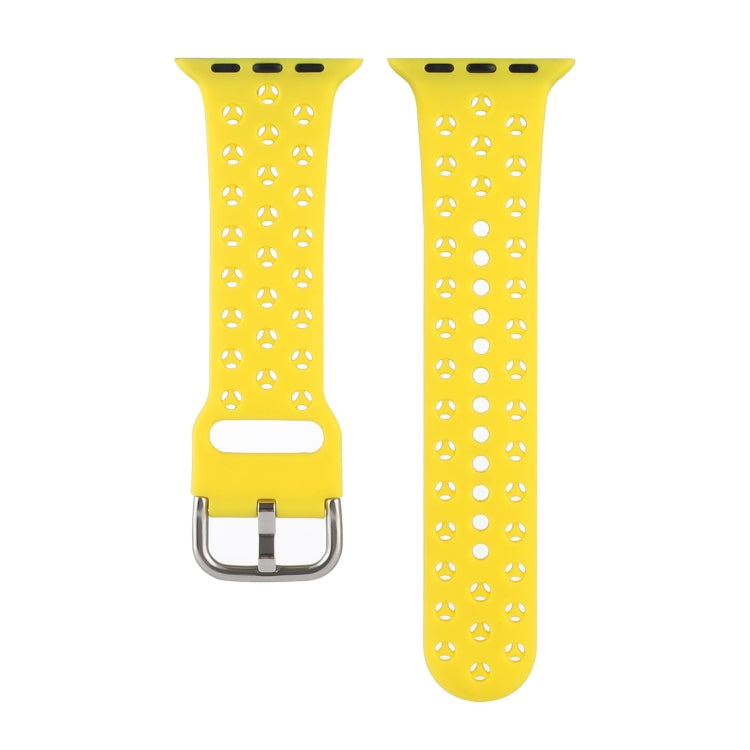 Hollow Out Silicone Watchband For Apple Watch Series, 7 45mm / 6&SE&5&4 44mm / 3&2&1 42mm