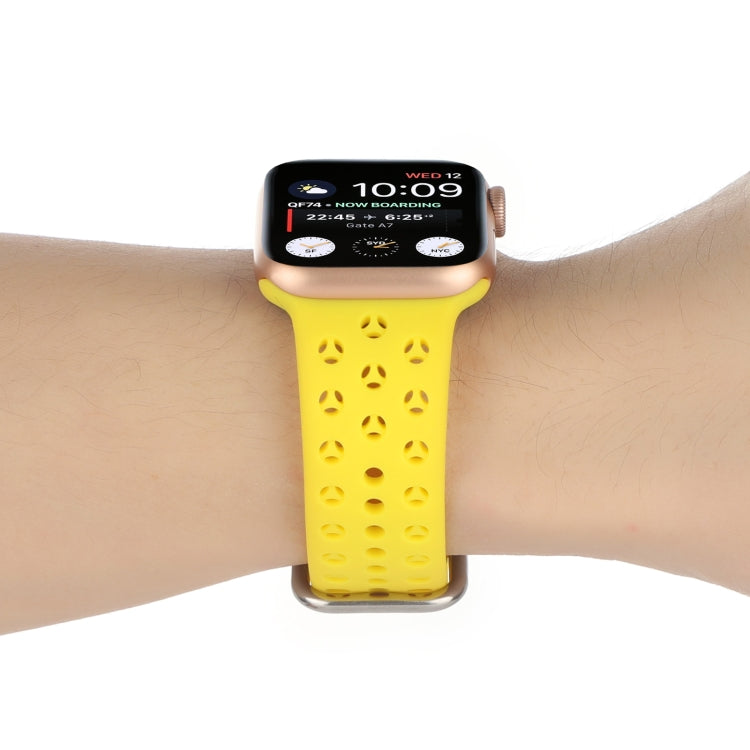 Hollow Out Silicone Watchband For Apple Watch Series, 7 45mm / 6&SE&5&4 44mm / 3&2&1 42mm