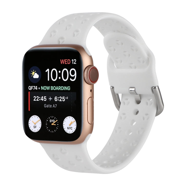Hollow Out Silicone Watchband For Apple Watch Series, 7 45mm / 6&SE&5&4 44mm / 3&2&1 42mm