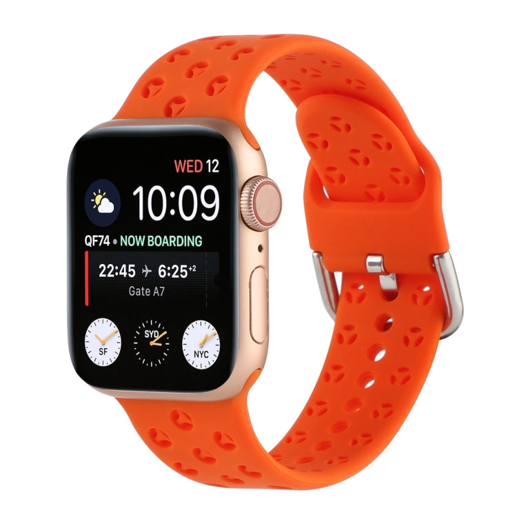 Hollow Out Silicone Watchband For Apple Watch Series, 7 45mm / 6&SE&5&4 44mm / 3&2&1 42mm