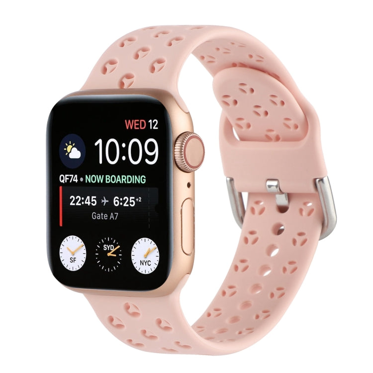 Hollow Out Silicone Watchband For Apple Watch Series, 7 45mm / 6&SE&5&4 44mm / 3&2&1 42mm