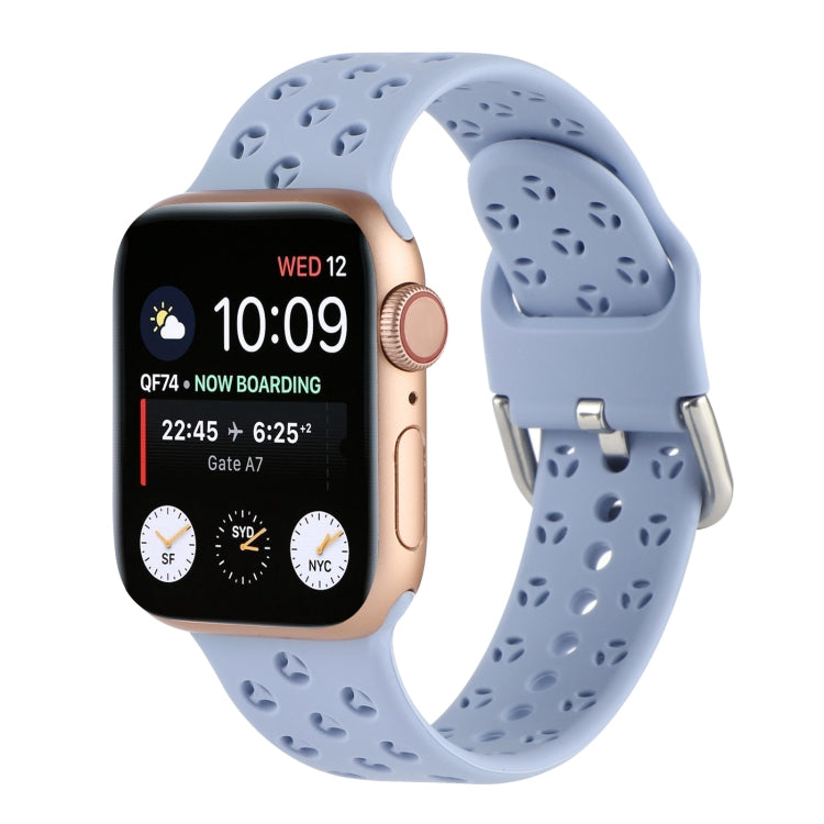Hollow Out Silicone Watchband For Apple Watch Series, 7 45mm / 6&SE&5&4 44mm / 3&2&1 42mm