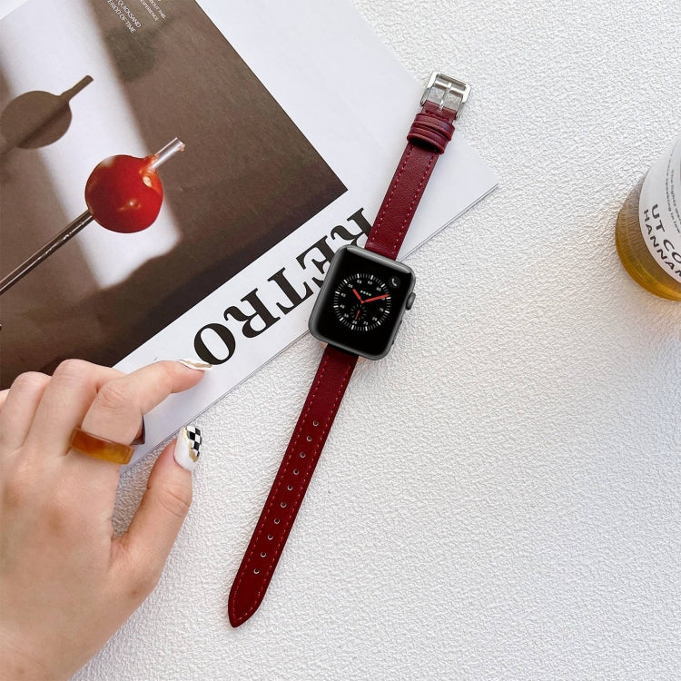 Leather Watchband For Apple Watch Series, 7 41mm / 6&SE&5&4 40mm / 3&2&1 38mm, 7 45mm / 6&SE&5&4 44mm / 3&2&1 42mm