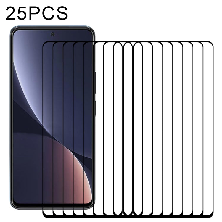25 PCS Full Glue Screen Tempered Glass Film