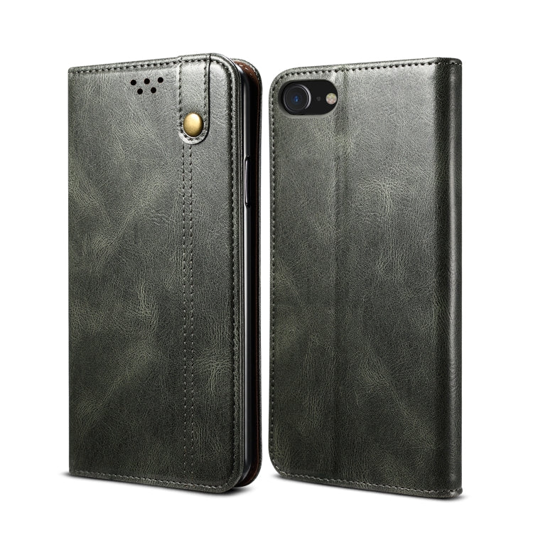 Oil Wax Crazy Horse Texture Leather Phone Case