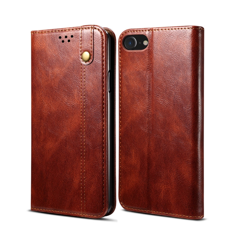 Oil Wax Crazy Horse Texture Leather Phone Case