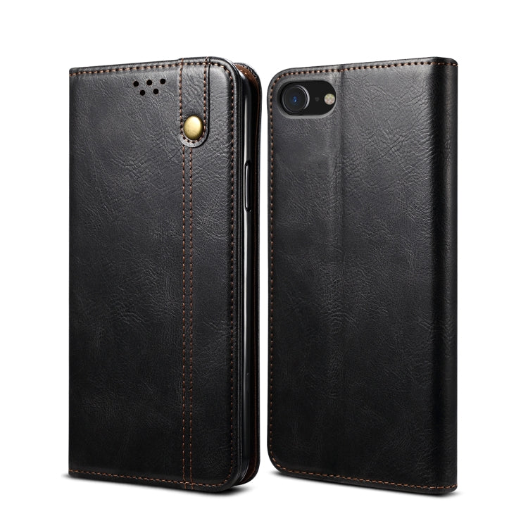 Oil Wax Crazy Horse Texture Leather Phone Case