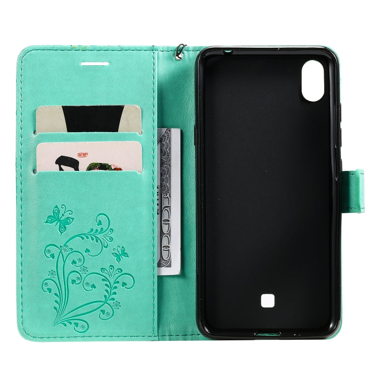 Pressed Printing Butterfly Pattern Horizontal Flip PU Leather Case with Holder & Card Slots & Wallet & Lanyard, For LG K20, For LG K30, For LG K40s