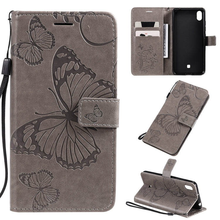 Pressed Printing Butterfly Pattern Horizontal Flip PU Leather Case with Holder & Card Slots & Wallet & Lanyard, For LG K20, For LG K30, For LG K40s