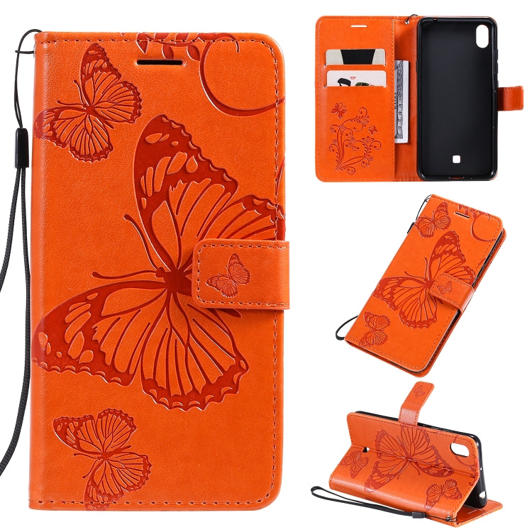Pressed Printing Butterfly Pattern Horizontal Flip PU Leather Case with Holder & Card Slots & Wallet & Lanyard, For LG K20, For LG K30, For LG K40s