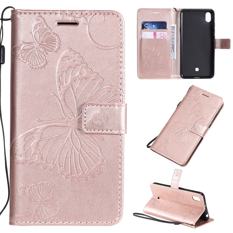 Pressed Printing Butterfly Pattern Horizontal Flip PU Leather Case with Holder & Card Slots & Wallet & Lanyard, For LG K20, For LG K30, For LG K40s