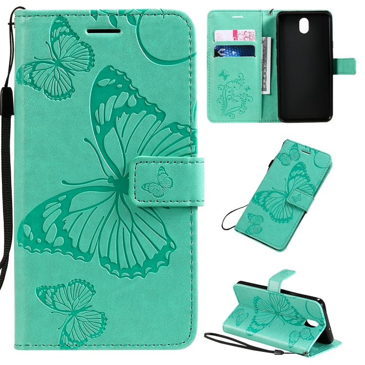Pressed Printing Butterfly Pattern Horizontal Flip PU Leather Case with Holder & Card Slots & Wallet & Lanyard, For LG K20, For LG K30, For LG K40s