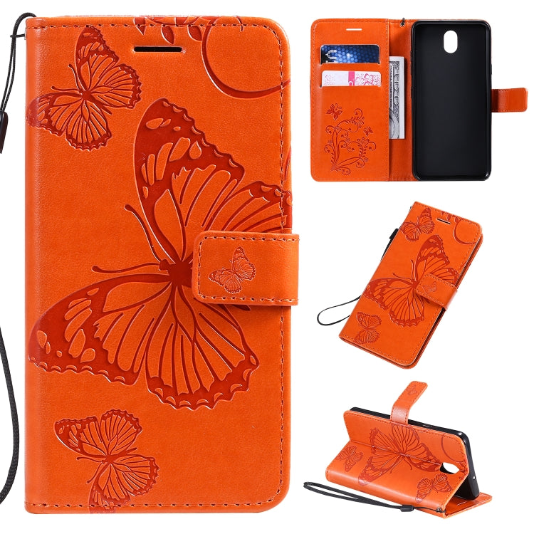 Pressed Printing Butterfly Pattern Horizontal Flip PU Leather Case with Holder & Card Slots & Wallet & Lanyard, For LG K20, For LG K30, For LG K40s