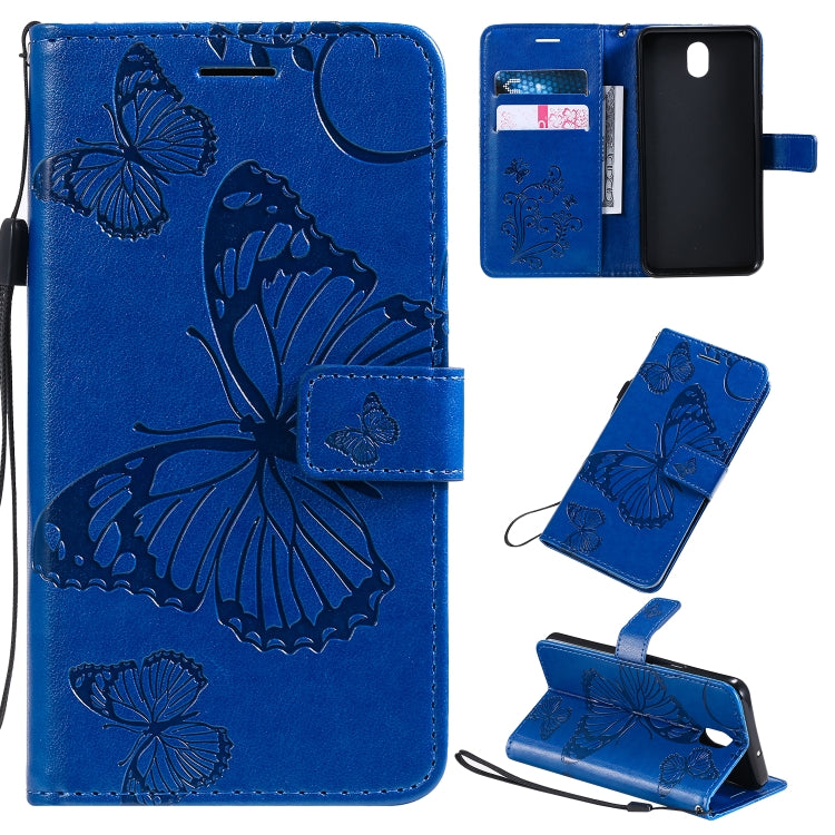 Pressed Printing Butterfly Pattern Horizontal Flip PU Leather Case with Holder & Card Slots & Wallet & Lanyard, For LG K20, For LG K30, For LG K40s
