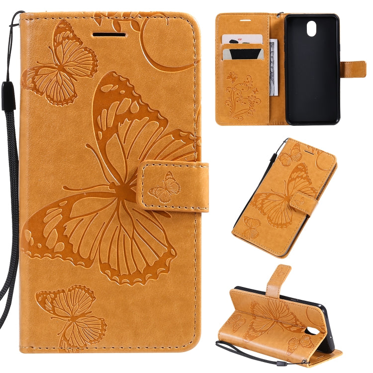 Pressed Printing Butterfly Pattern Horizontal Flip PU Leather Case with Holder & Card Slots & Wallet & Lanyard, For LG K20, For LG K30, For LG K40s