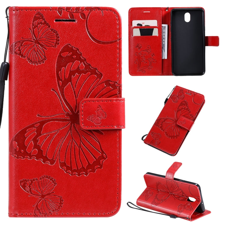 Pressed Printing Butterfly Pattern Horizontal Flip PU Leather Case with Holder & Card Slots & Wallet & Lanyard, For LG K20, For LG K30, For LG K40s