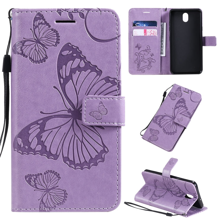Pressed Printing Butterfly Pattern Horizontal Flip PU Leather Case with Holder & Card Slots & Wallet & Lanyard, For LG K20, For LG K30, For LG K40s