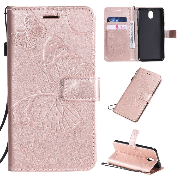 Pressed Printing Butterfly Pattern Horizontal Flip PU Leather Case with Holder & Card Slots & Wallet & Lanyard, For LG K20, For LG K30, For LG K40s