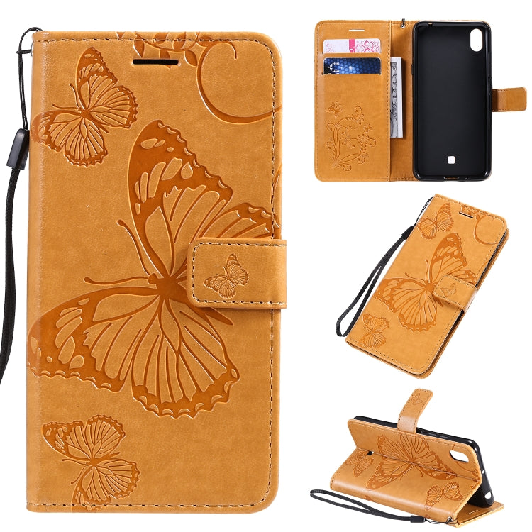 Pressed Printing Butterfly Pattern Horizontal Flip PU Leather Case with Holder & Card Slots & Wallet & Lanyard, For LG K20, For LG K30, For LG K40s