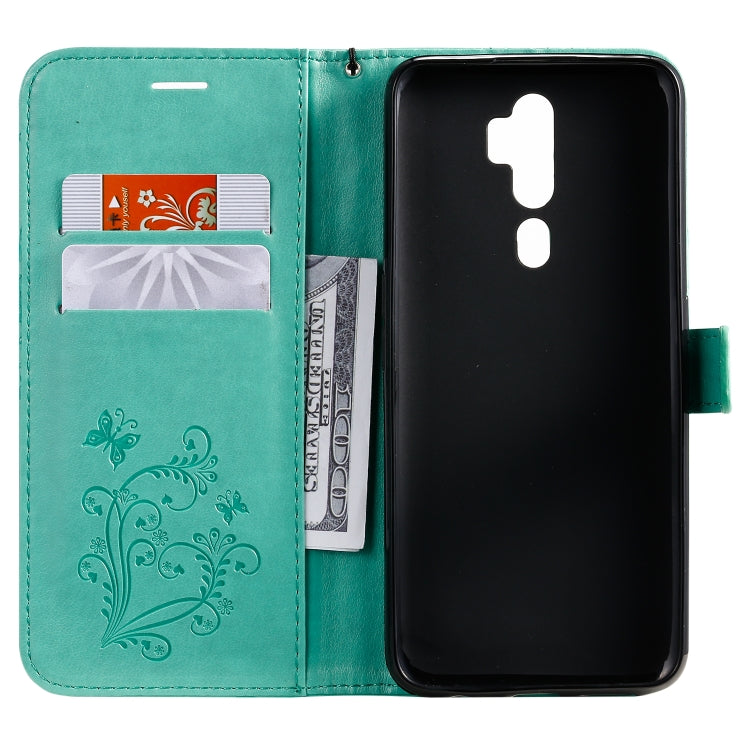 Pressed Printing Butterfly Pattern Horizontal Flip PU Leather Case with Holder & Card Slots & Wallet & Lanyard, For OPPO A9, For OPPO A5, For OPPO F11
