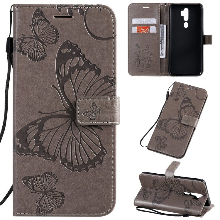 Pressed Printing Butterfly Pattern Horizontal Flip PU Leather Case with Holder & Card Slots & Wallet & Lanyard, For OPPO A9, For OPPO A5, For OPPO F11
