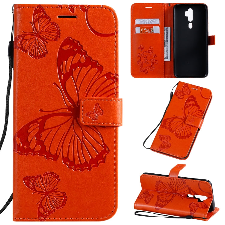 Pressed Printing Butterfly Pattern Horizontal Flip PU Leather Case with Holder & Card Slots & Wallet & Lanyard, For OPPO A9, For OPPO A5, For OPPO F11