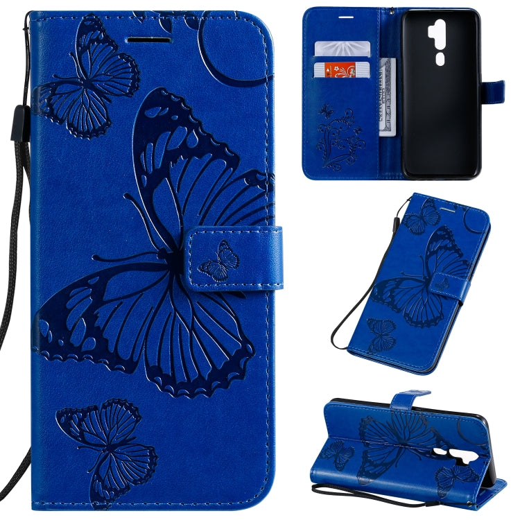 Pressed Printing Butterfly Pattern Horizontal Flip PU Leather Case with Holder & Card Slots & Wallet & Lanyard, For OPPO A9, For OPPO A5, For OPPO F11